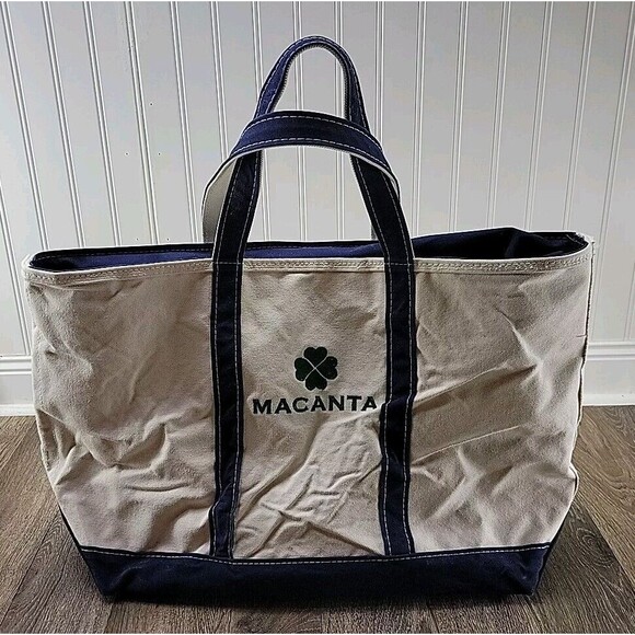 L.L. Bean Handbags - LL BEAN Boat and Tote USA Large Canvas Bag Blue Straps Classic 17" x 13" x 7"